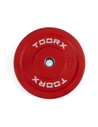 Svorio plokštė TOORX Bumper Plate Challenge, raudona, 50 mm, 25 kg
