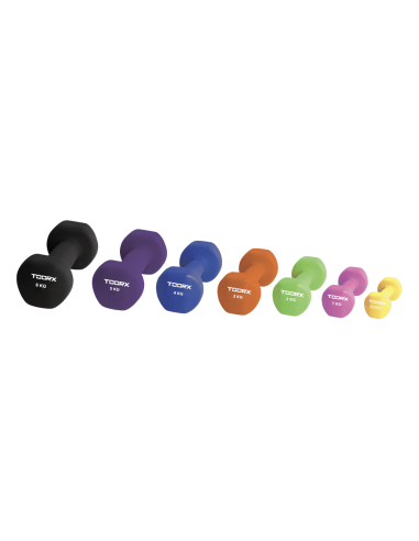 Hantelis TOORX neopreno hanteliai, raudoni, 3 kg