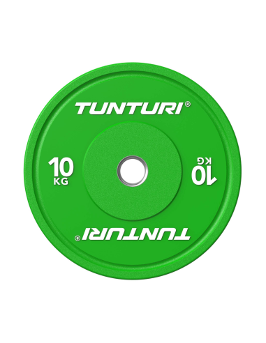 Svorio plokštė TUNTURI Platinum Bumper Plate, žalia, 50 mm, 10 kg