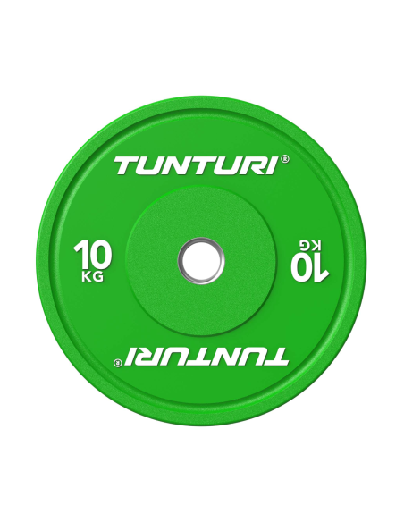 Svorio plokštė TUNTURI Platinum Bumper Plate, žalia, 50 mm, 10 kg