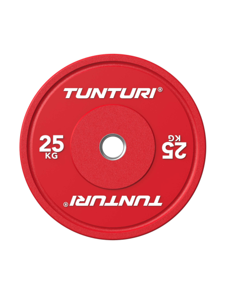 Svorio plokštė TUNTURI Platinum Bumper Plate, raudona, 50 mm, 25 kg