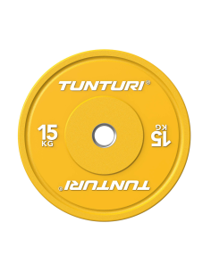 Svorio plokštė TUNTURI Platinum Bumper Plate, geltona, 50 mm, 15 kg
