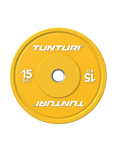 Svorio plokštė TUNTURI Platinum Bumper Plate, geltona, 50 mm, 15 kg