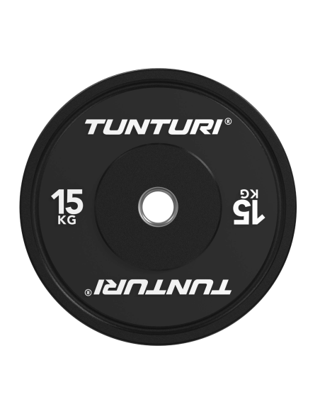 Svorio plokštė TUNTURI Platinum Bumper Plate, juoda, 50 mm, 15 kg