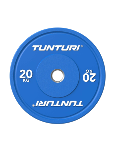 Svorio plokštė TUNTURI Platinum Bumper Plate, mėlyna, 50 mm, 20 kg