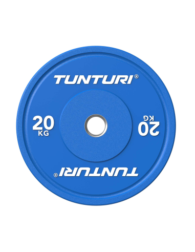 Svorio plokštė TUNTURI Platinum Bumper Plate, mėlyna, 50 mm, 20 kg