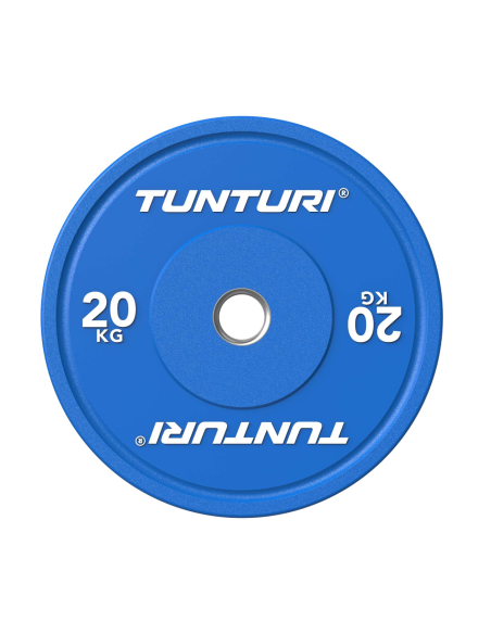 Svorio plokštė TUNTURI Platinum Bumper Plate, mėlyna, 50 mm, 20 kg