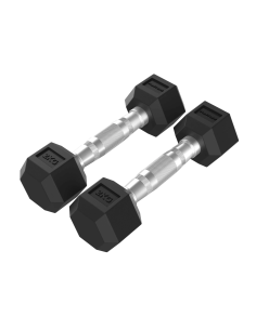 TUNTURI Platinum Hex guminiai hanteliai su rankenomis, 2 x 2 kg