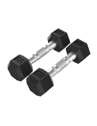 TUNTURI Platinum Hex guminiai hanteliai su rankenomis, 2 x 2 kg