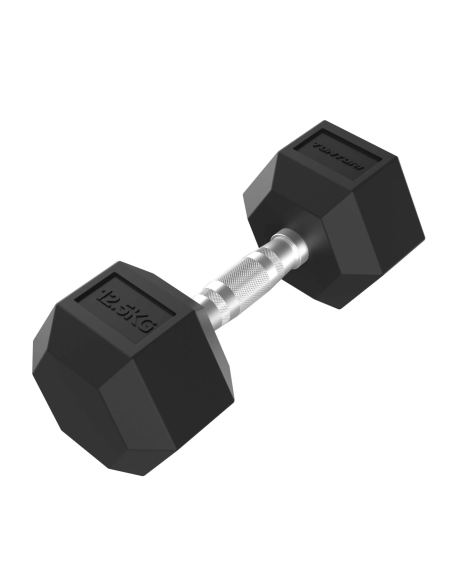Hantelis TUNTURI Platinum Hex guminis hantelis, 12,5 kg
