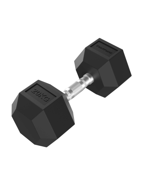 Hanteliai TUNTURI Platinum Hex Guminiai Hanteliai, 20kg
