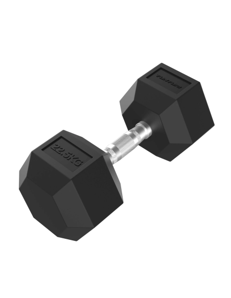 Hantelis TUNTURI Platinum Hex guminis hantelis, 22,5 kg