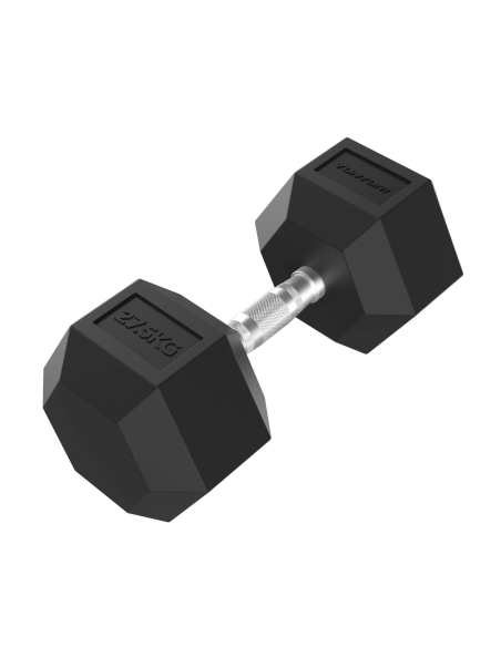 Hantelis TUNTURI Platinum Hex guminis hantelis, 27,5 kg