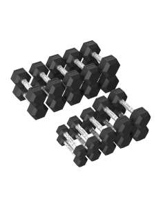 Hantelių rinkinys TUNTURI Platinum Hex guminiai hanteliai, 1-10 kg