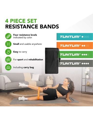 TUNTURI Mini Resistance Band Set, 4 vnt