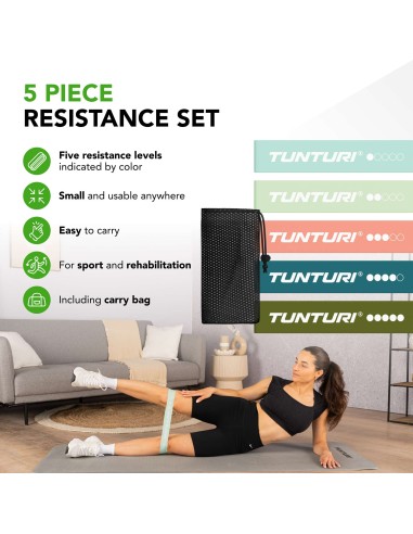 TUNTURI Mini Resistance Band Set, 5 vnt