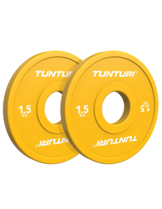 Svorio diskai TUNTURI Platinum daliniai diskai, geltoni, 50 mm, 2 x 1,5 kg