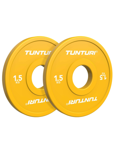 Svorio diskai TUNTURI Platinum daliniai diskai, geltoni, 50 mm, 2 x 1,5 kg