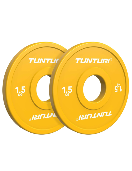 Svorio diskai TUNTURI Platinum daliniai diskai, geltoni, 50 mm, 2 x 1,5 kg