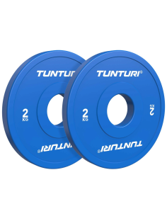 Svorio diskai TUNTURI Platinum daliniai diskai, mėlyni, 50 mm, 2 x 2 kg