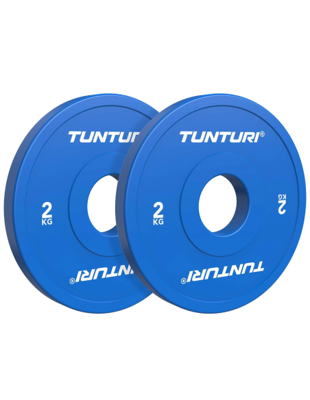 Svorio diskai TUNTURI Platinum daliniai diskai, mėlyni, 50 mm, 2 x 2 kg