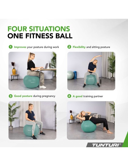 Gimnastikos kamuolys TUNTURI Gymball 55cm, Anti-Burst, Benzinas