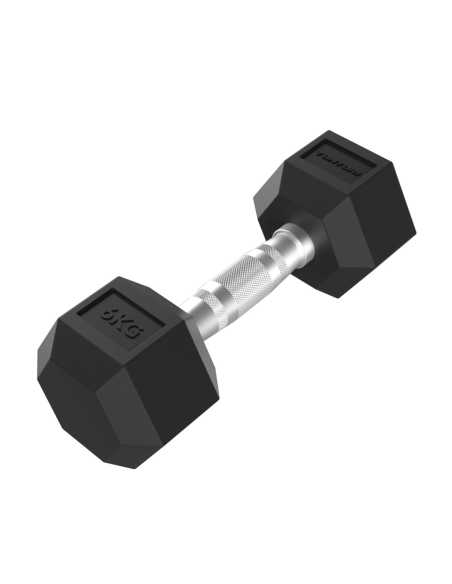 Hanteliai TUNTURI Platinum Hex guminis hantelis, 6 kg