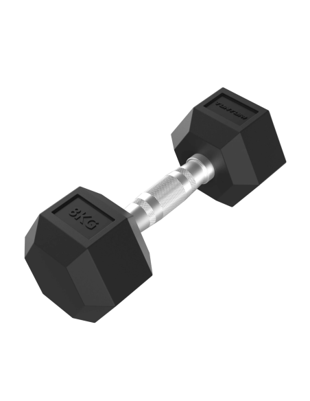 Hanteliai TUNTURI Platinum Hex guminis hantelis, 8 kg