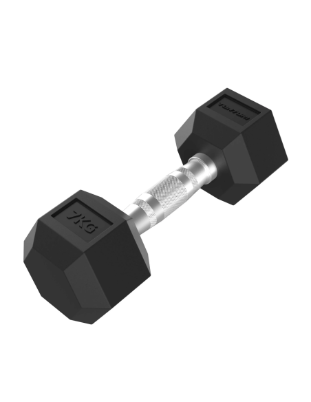 Hanteliai TUNTURI Platinum Hex guminis hantelis, 7 kg