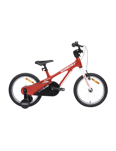 Ultralengvas vaikiškas dviratis TABOU Rocket Lite MG, 14" raudonas/baltas