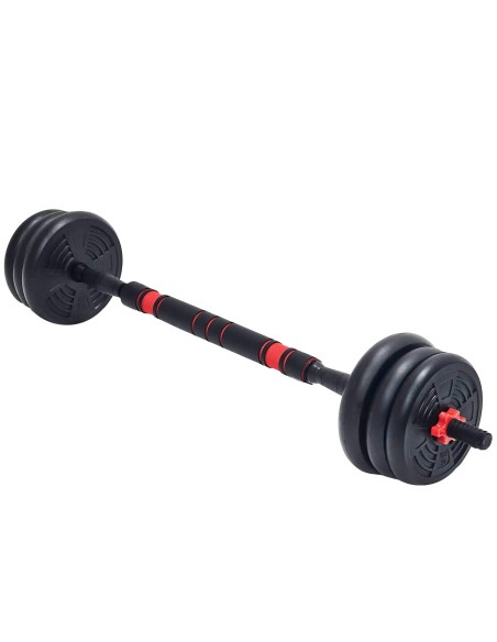 Hantelių ir štangos rinkinys CHRISTOPEIT 2 viename hantelių rinkinys 15 kg