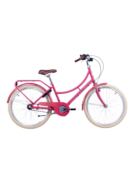 Vaikiškas dviratis S'COOL chiX Classic, 24" uogų/smėlinės spalvos