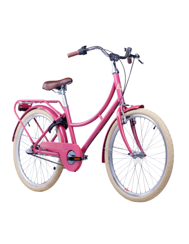 Vaikiškas dviratis S'COOL chiX Classic, 24" uogų/smėlinės spalvos