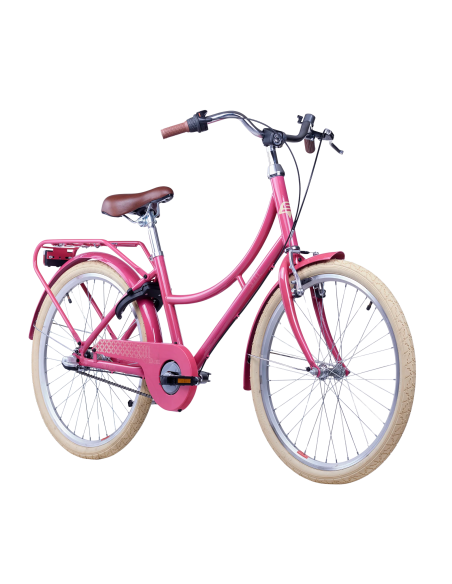 Vaikiškas dviratis S'COOL chiX Classic, 24" uogų/smėlinės spalvos
