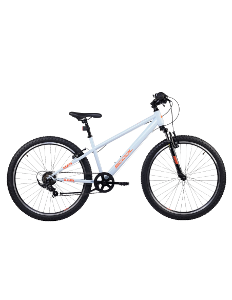 Vaikiškas dviratis S'COOL Xroc, 26" dangaus pilkos/neoninės oranžinės spalvos