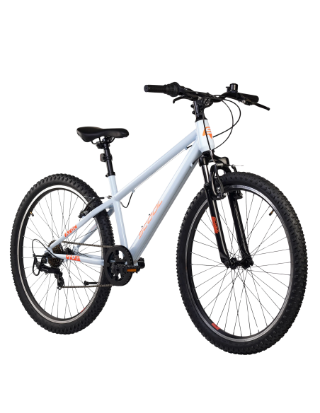 Vaikiškas dviratis S'COOL Xroc, 26" dangaus pilkos/neoninės oranžinės spalvos