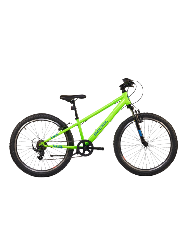 Vaikiškas dviratis S'COOL Xroc, 24" neoninės žalios/vandenyno spalvos