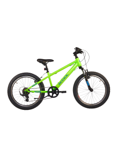 Vaikiškas dviratis S'COOL Xroc, 20" neoninės žalios/vandenyno spalvos