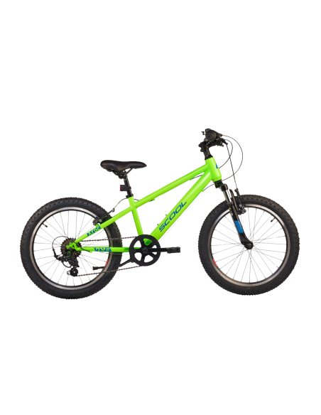 Vaikiškas dviratis S'COOL Xroc, 20" neoninės žalios/vandenyno spalvos