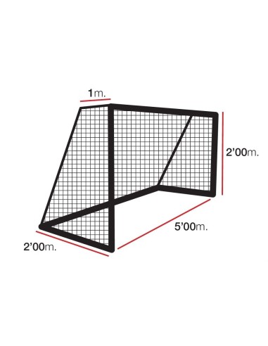 Sumažintas futbolo vartų tinklas 5 x 2 x 1 x 2m, 3mm