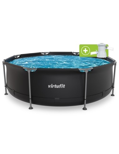 VirtuFit apvalus baseinas – Ø244 x 76 cm – antracito spalvos – su filt
