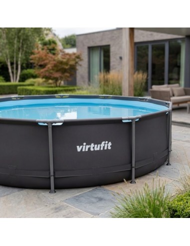 VirtuFit apvalus baseinas – Ø244 x 76 cm – antracito spalvos – su filt