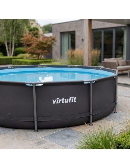 VirtuFit apvalus baseinas – Ø244 x 76 cm – antracito spalvos – su filt