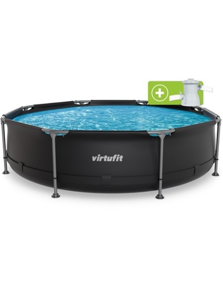 VirtuFit apvalus baseinas – Ø305 x 76 cm – antracito spalvos – su filt