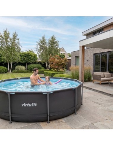 VirtuFit apvalus baseinas – Ø305 x 76 cm – antracito spalvos – su filt