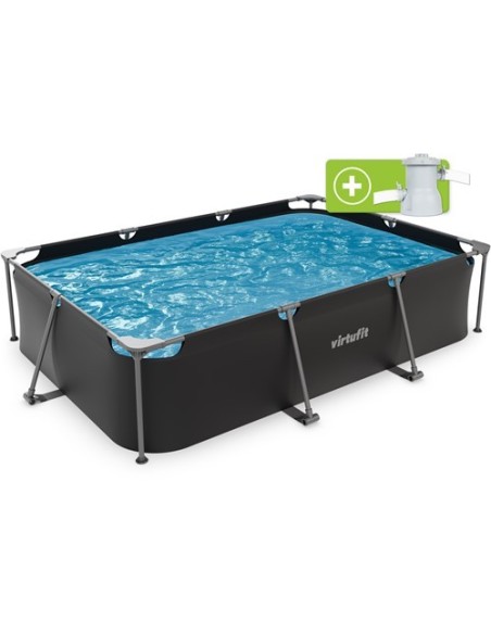 VirtuFit stačiakampis baseinas – 300 x 210 x 66 cm – antracito spalvos