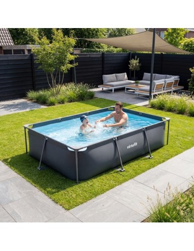 VirtuFit stačiakampis baseinas – 300 x 210 x 66 cm – antracito spalvos