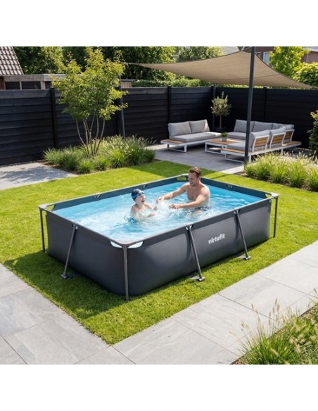 VirtuFit stačiakampis baseinas – 300 x 210 x 66 cm – antracito spalvos