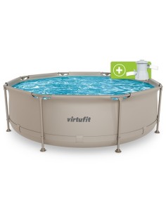 VirtuFit apvalus baseinas - 244 cm - smėlio spalvos - su filtro siurbl 2