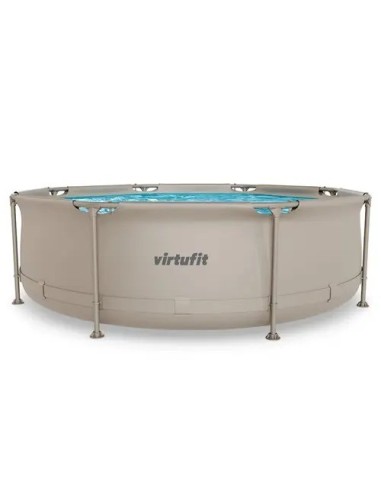 VirtuFit apvalus baseinas - 244 cm - smėlio spalvos - su filtro siurbl